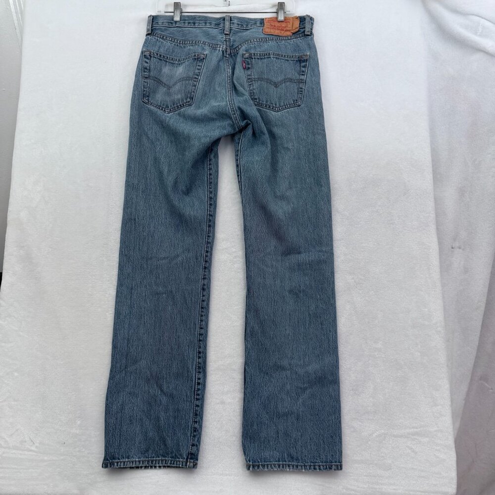Levis 501 Jeans Mens 33x34 (32x32) Blue Original Fit Straight Leg Button Fly - Picture 12 of 12